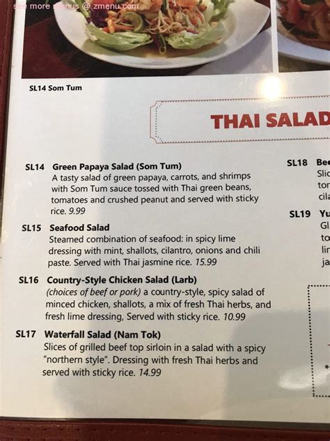 99 Thai Fusion Menu Layton .